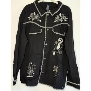 Disney Our Universe Nightmare Before Christmas Embroidered Shirt Jacket Large